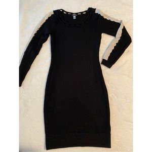 Black with white long sleeve dress
